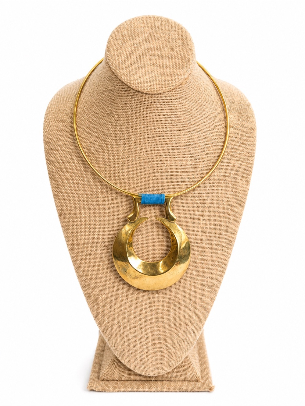 Gold Brass Vintage English horse medallion necklace.